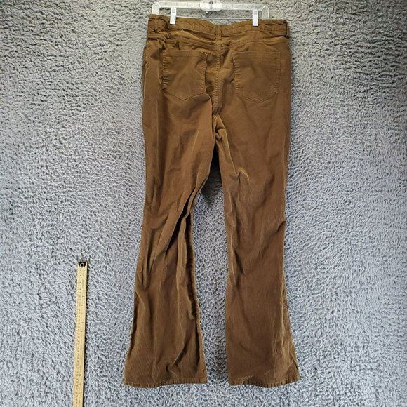 Antonio Melani Pants Womens Size 16 Brown Corduroy Stretch Mid Rise Flared Leg - Picture 10 of 11